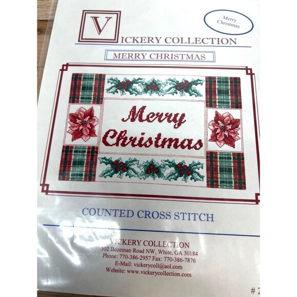 Vickery Collection Merry Christmas Counted Cross Stitch Chart - Picture 2 of 3